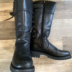 Harley-Davidson Women's Alexa Back Lace Leather Motorcycle Boots Sz 7 D85167